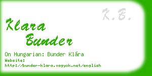 klara bunder business card
